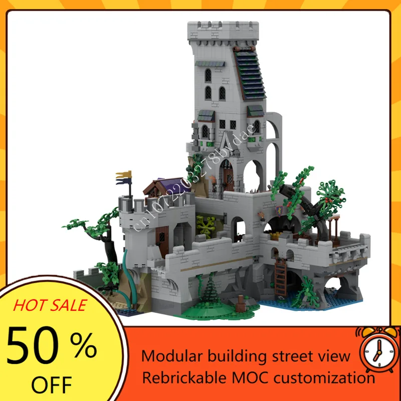 

1123PCSMOC Medieval Castle Custom Puzzle Model Red Dragon Keep Backhalf Technical DIY Assembly For Child Holiday Birthday Gift