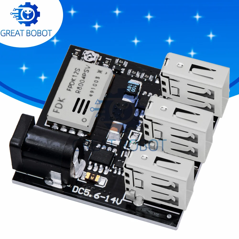 BS 9V 12V to 5V 8A 3 USB DC-DC Buck Step-Down Power Charger Module for Arduino
