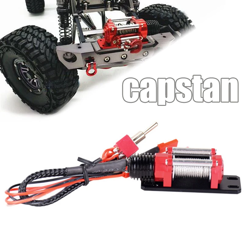 Electric Winch With Steel Rope Hook Universal Remote Control Car Climbing Car Off-Road Vehicle