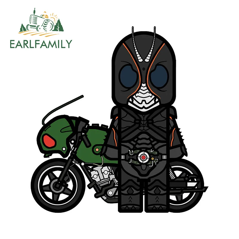 EARLFAMILY 13cm x 12.4cm for Kamen Rider Motorcycle Car Sticker Vinyl Car Wrap Decal Personality Scratch-Proof Caravan JDM Decor