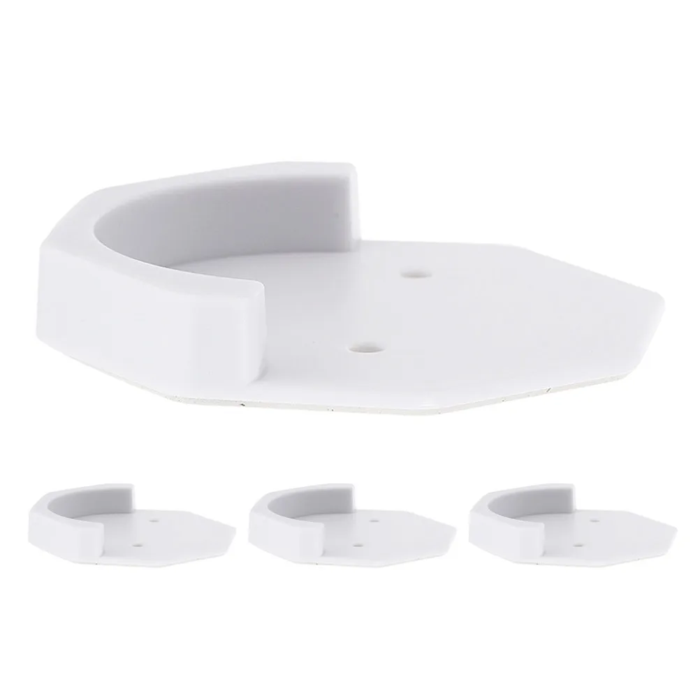 4Pcs Curtain Rod Support Brackets ABS Adhesive Tension Wall Mount Holders for Bathroom Shower Drapery Rods Reliable Stable