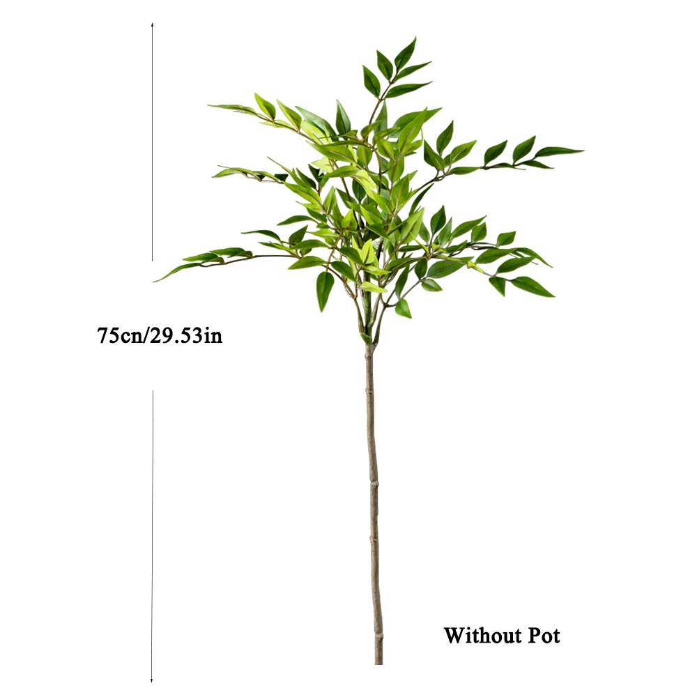 75–140 cm hohe künstliche Nandina-Pflanzen, gefälschte tropische Palmenzweige, grüne Bambusblätter aus Kunststoff für Zuhause, Garten, Büro, Dekoration – Detail 8
