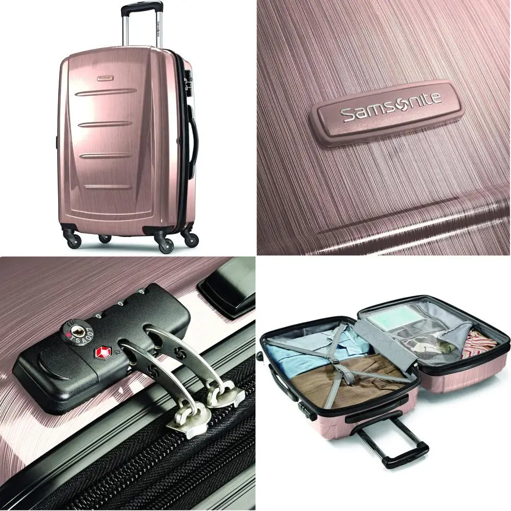 

Расширяемый спиннерный чемодан Artic Pink, средний размер 24 дюйма, твердый переход на колесиках для путешествий