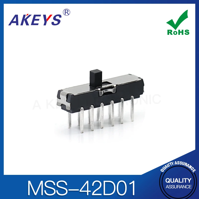 Mss-42d01 (4P2T) Mini double row 12 pin vertical plug straight toggle toy switch