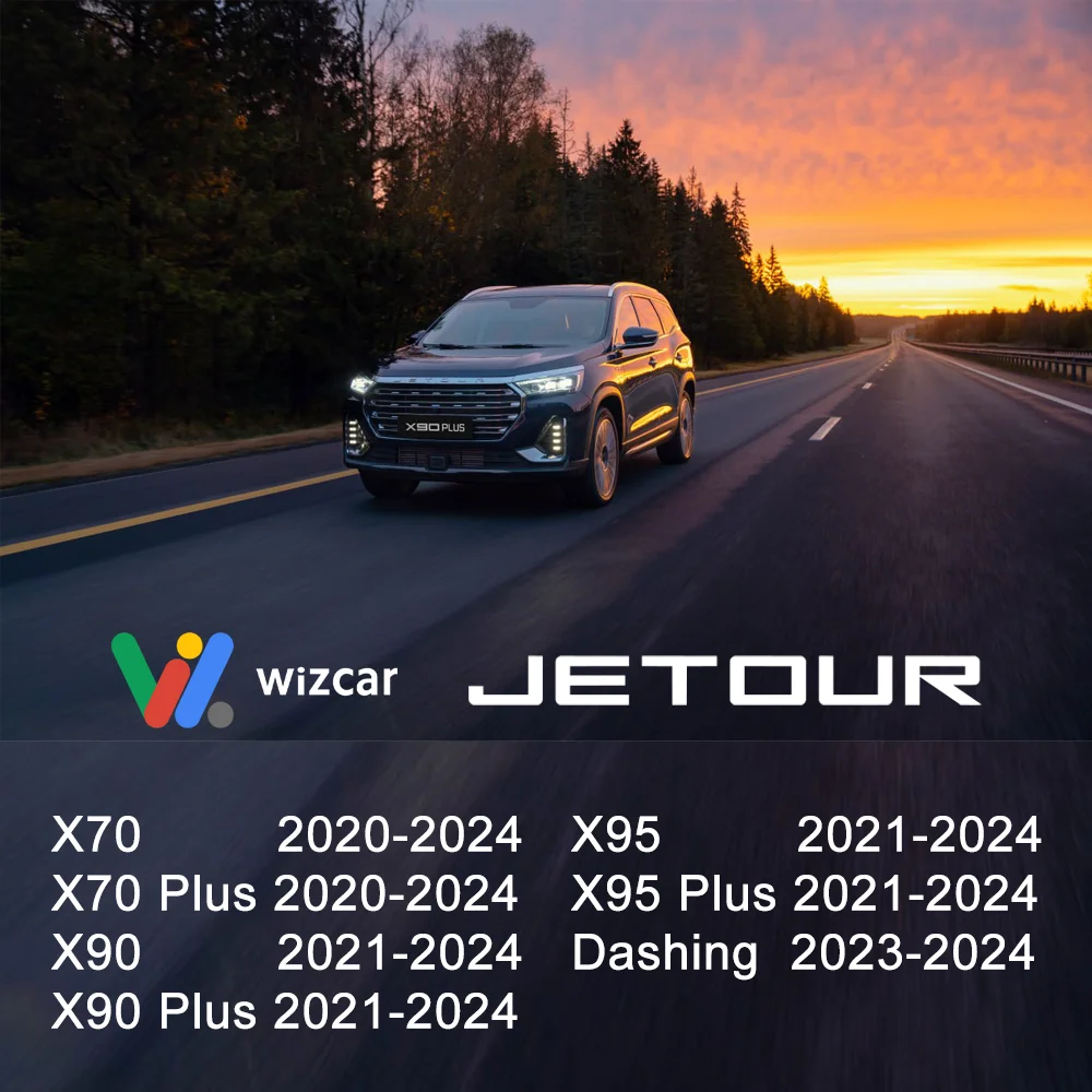 Jetour X70 X90 X95 Dashing WIZCAR T01 soporte multimedia Google Waze mapas Spotify música basado en CarbitLink y EasyConnection