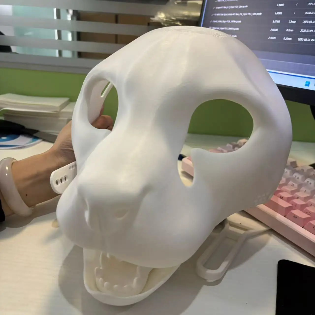 Realistic Base Mask Leopard Skull Movable Jaw Small Feline Realistic Animal Suit Skull Furry 3DPrinting DIY Anime Accessories