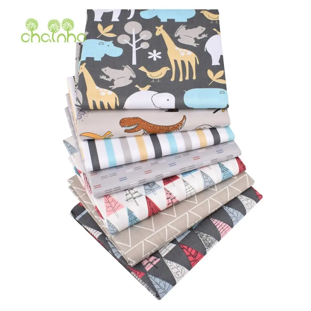 Chainho,Printed Twill Weave Cotton Fabric,Patchwork Cloth,DIY Sewing Quilting Material,Handmade Textile,20x25cm/Piece,CC226-230
