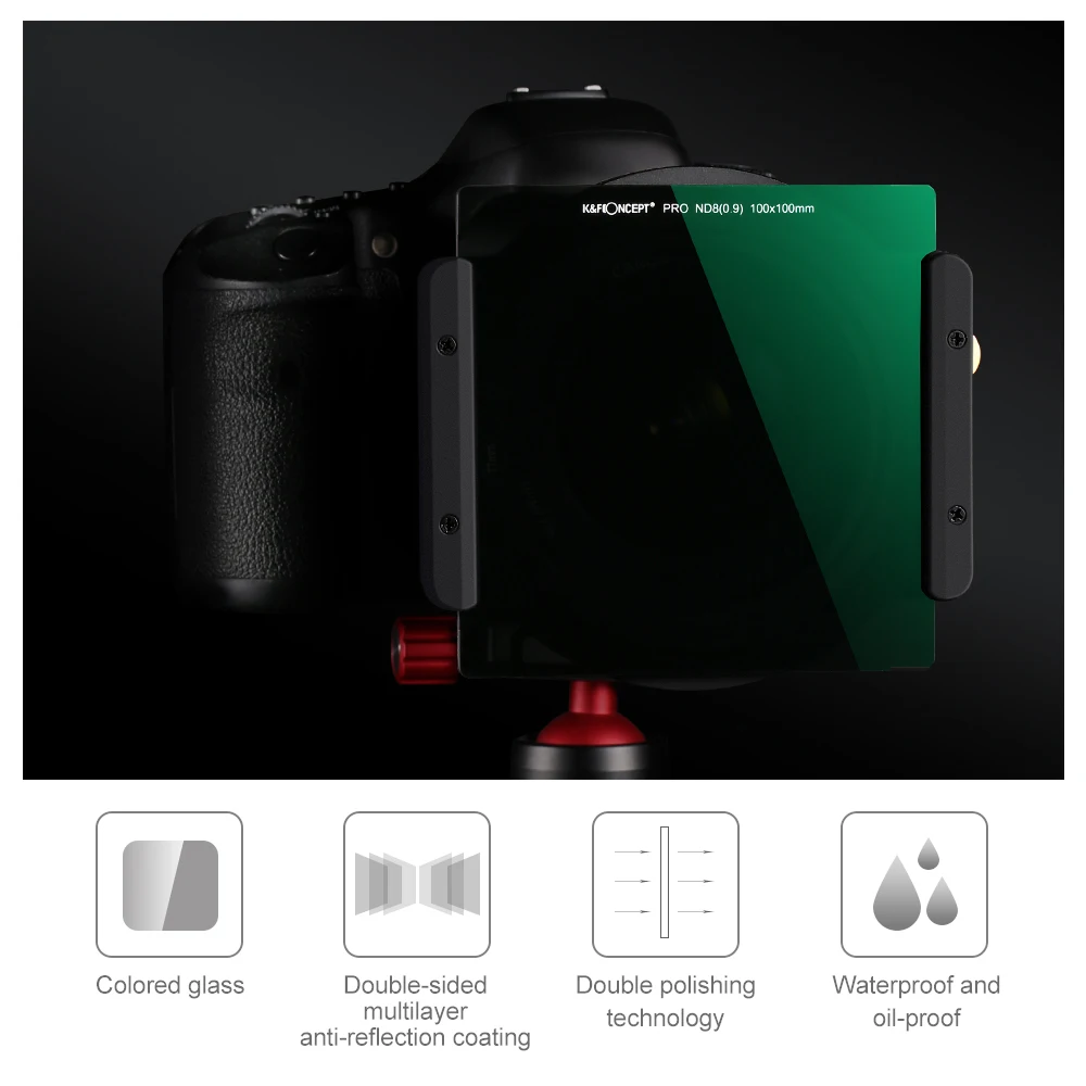 K & fのコンセプト100 × 100ミリメートルND8正方形フィルター超スリムhd 28 mc減agc光学ガラスカメラレンズフィルターフィルター