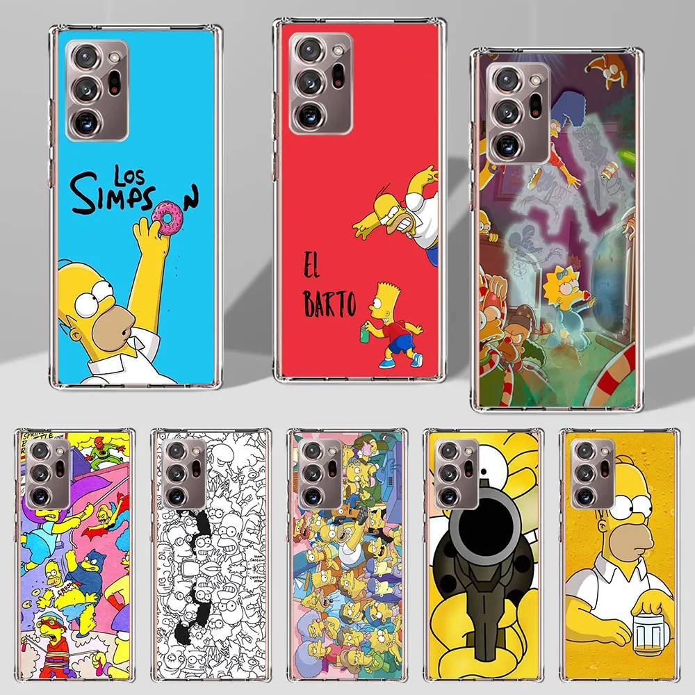 The Simpson Homer Bart Case for Samsung Galaxy Note 20 Ultra 5G 10 Plus 8 9 10 Lite Transparent Soft Phone Cover M52 J4 J6 2018