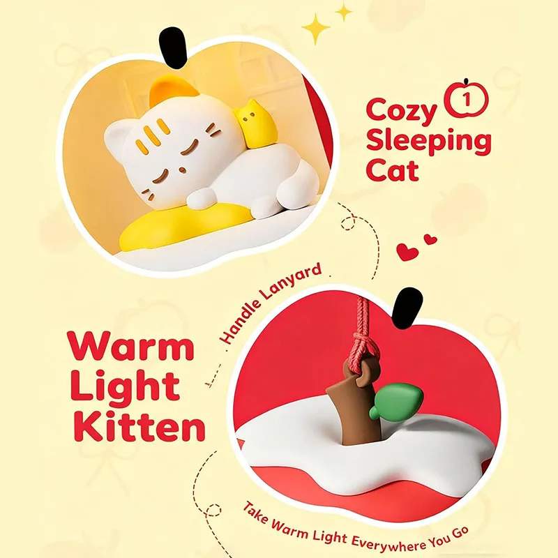 Рождественский светодиодный настольный декор, лампа в форме яблока, светодиодный ночник с регулируемой яркостью, подвесной перезаряжаемый светильник для спальни, детский подарок, украшения, освещение