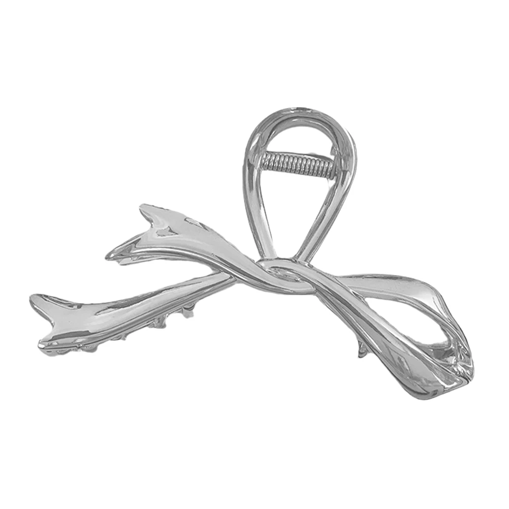

Silver Claw Clip Bow Hairpin for Women Decorative Metal Jaw Clips Large Size Hair Accessories Thick Hair Styling