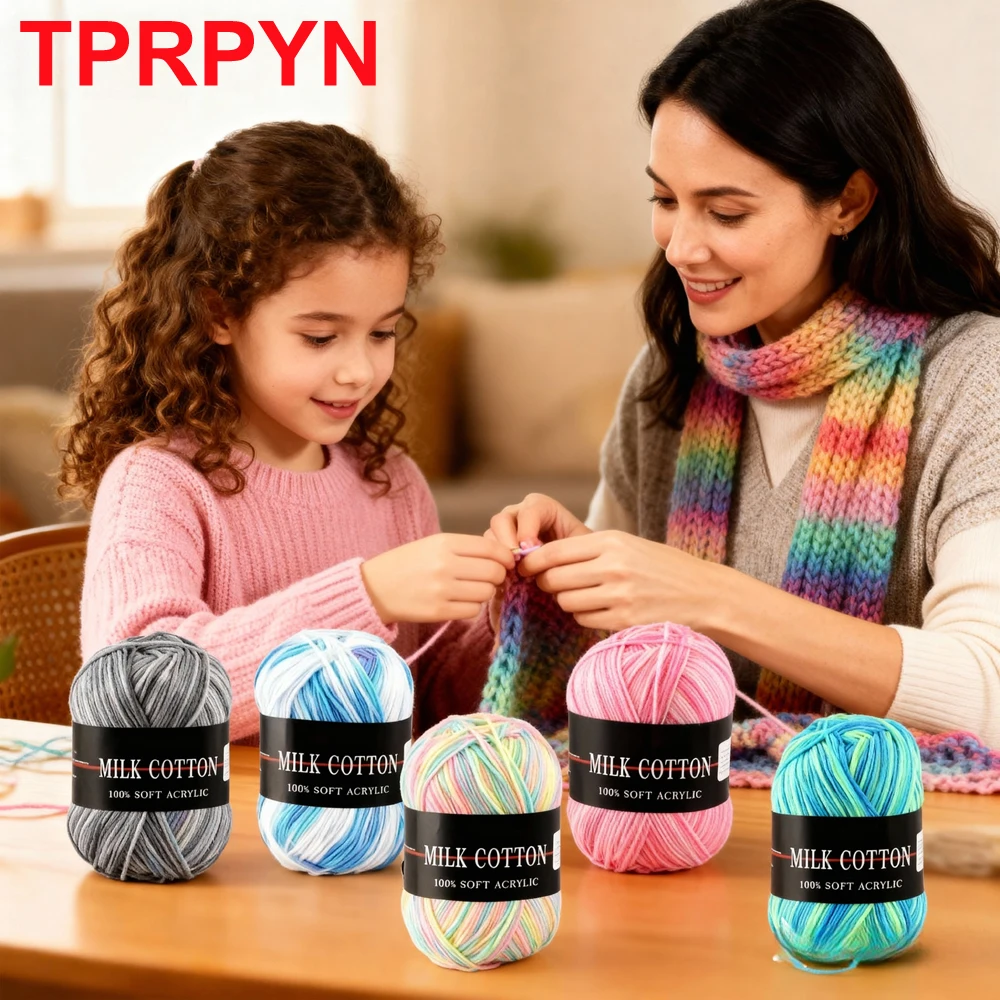 1Pc 50g Milk Cotton Knitting Yarn Crochet Yarn Hand Knitted Line DIY Knit Sweater Scarf Hat sock blanket amigurumi threads 120M