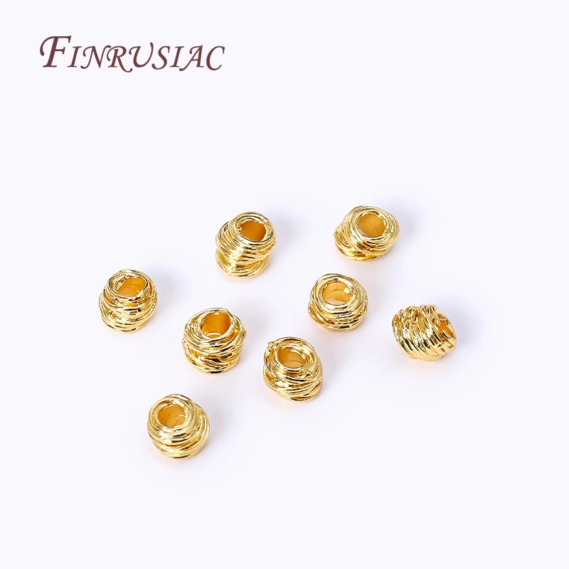20/40/60 Stück 14K/18K vergoldete Messing-Webeperlen für DIY-Armbänder, Halsketten, Schmuckherstellung, Dekorationsperlen – Detail 21
