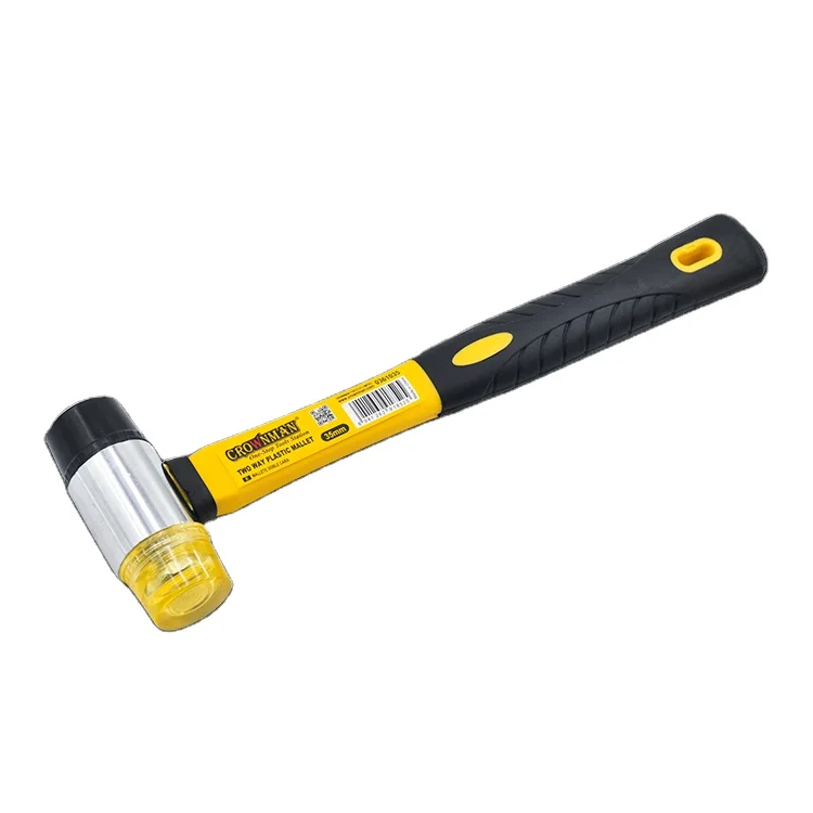 Hand Striking Tools 35mm PP+TPR Handle and PVC Head Two Way Plastic Mallet Installation Hammer