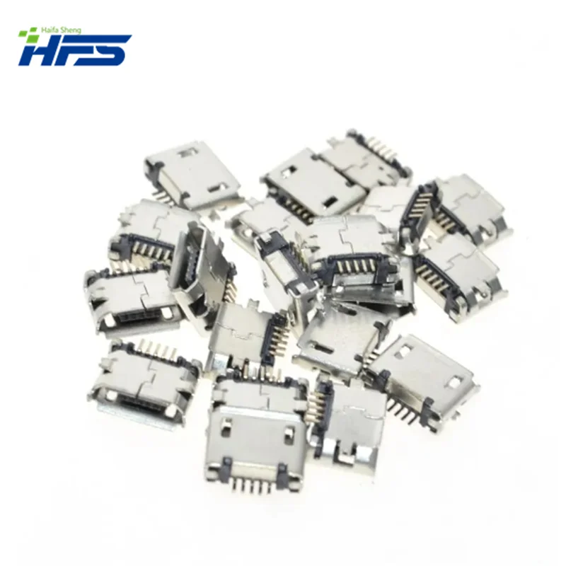 Micro USB Typ B Buchse, 5 Pins 180 Grad, SMD SMT Löten, Leiterplatte halterung