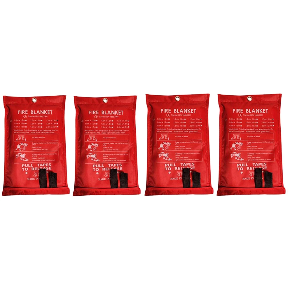 

4PCS Emergency Fire Blanket, Fire Blanket, Fire Suppression Blanket for Kitchen, Grill, Fireplace (59Inch X