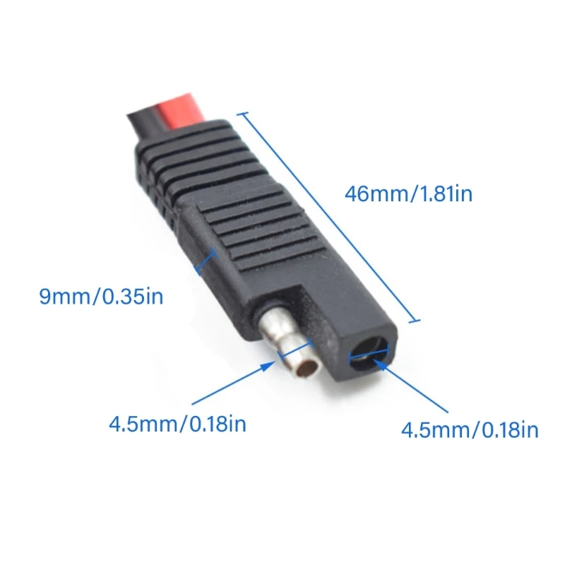SAE to O-Rings and EC5 2-Pin Quick-Release Battery Cable Set with Eyelet Wire for Motorcycle Charging, Battery Mounting, and