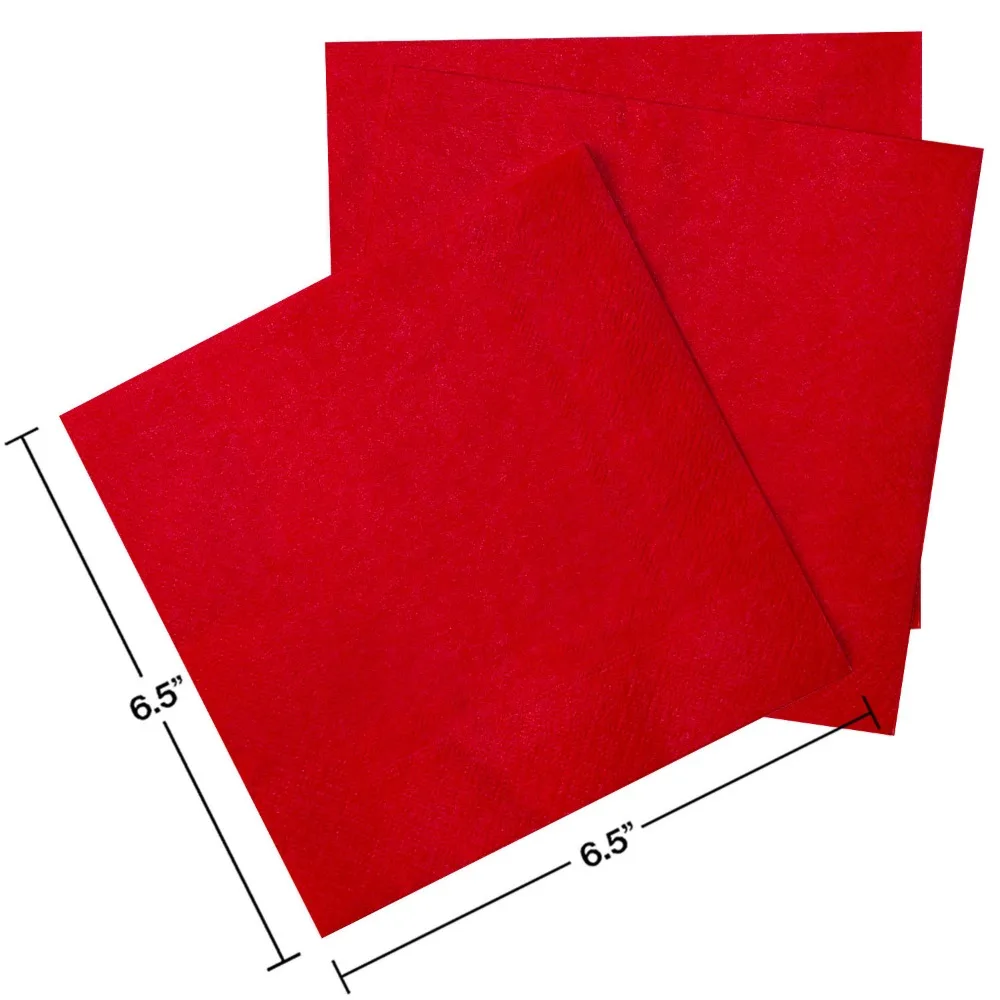 20pcs/lot Red Napkin Soft Fragrance Free Party Table Napkins Paper Cafe Mouth Cloth Hotel Dining Tray Tissues Wholesale