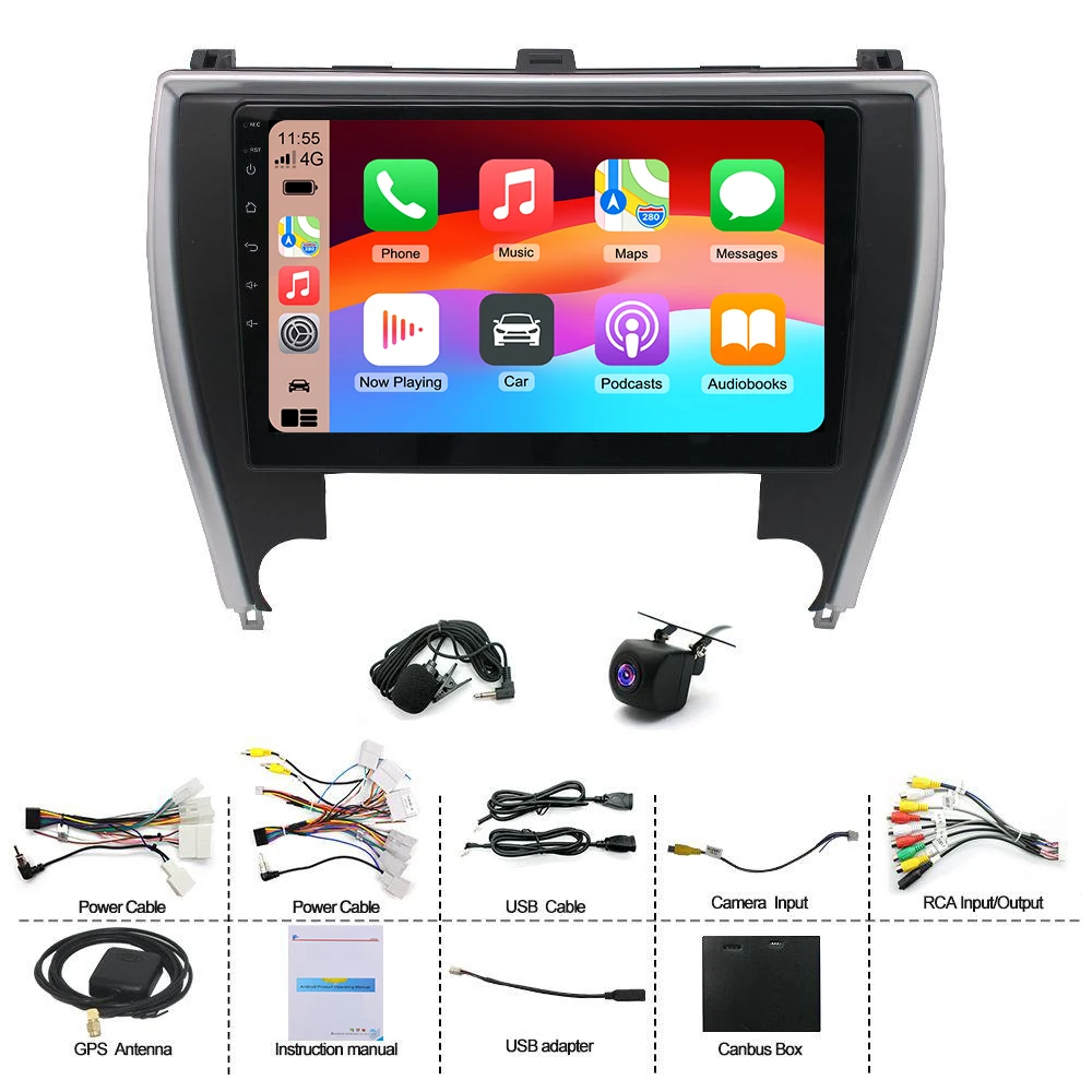 10.1 in 4+64G Android 15  Car Multimedia Player Stereo For Toyota Camry 2015-2017  Head Unit  Wireless Carplay Android Auto BT GPS Mirror Link