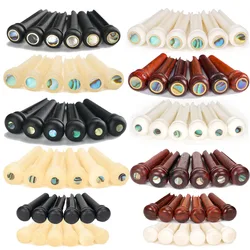 Miwayer 6pcs Guitar Bridge Pins – Height 28.8mm, Grip Dia. 5.35mm, Natural Bone/Ebony/Cocopolo, with/without Inlay, for Acoustic