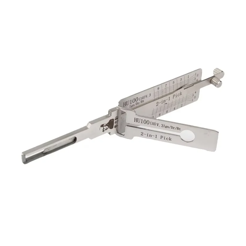 Original Lishi 2 in 1 HU100(10) V.3 Lock Pick Decoder Ignition Car Door Open for Cadillac Models Vertical Milling
