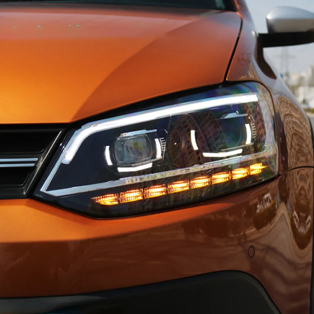 

Авто фары для VW Polo 2011-2018 светодиодные передние фонари автомобиля в сборе, обновление в стиле Magotan, аксессуары для линз проектора