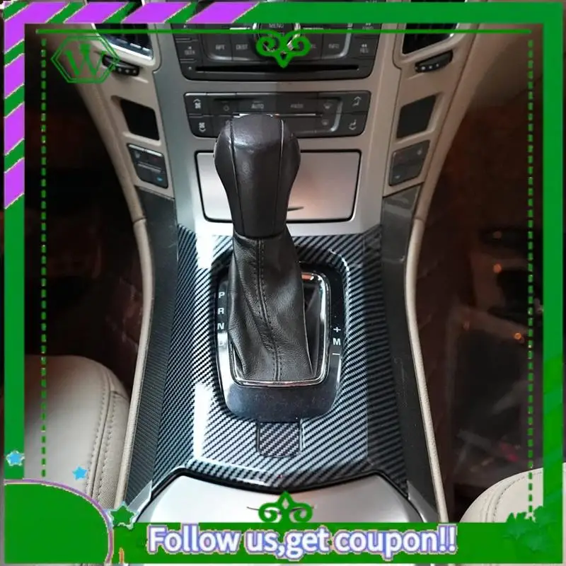 AC34-مركز التحكم والعتاد غطاء لوحة مكون الكسوة لكاديلاك CTS 2008 2009 2010 2011 2012 2013 - ABS ألياف الكربون #2