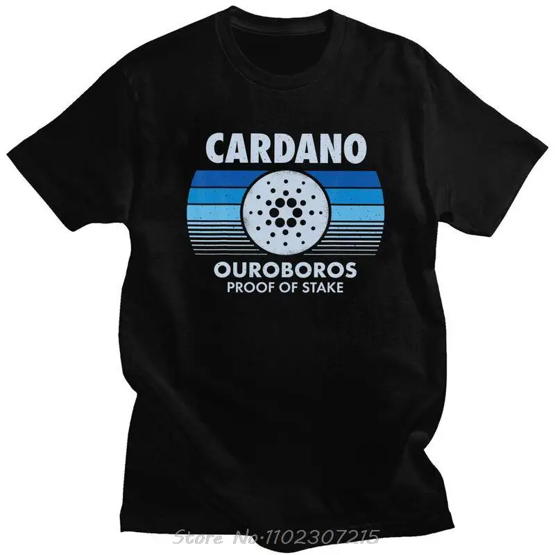 Cardano Tshirts Men Short Sleeve Streetwear T Shirt Bitcoin ADA Cryptocurrency Crypto Currency T-shirt Pure Cotton Tee Clothing