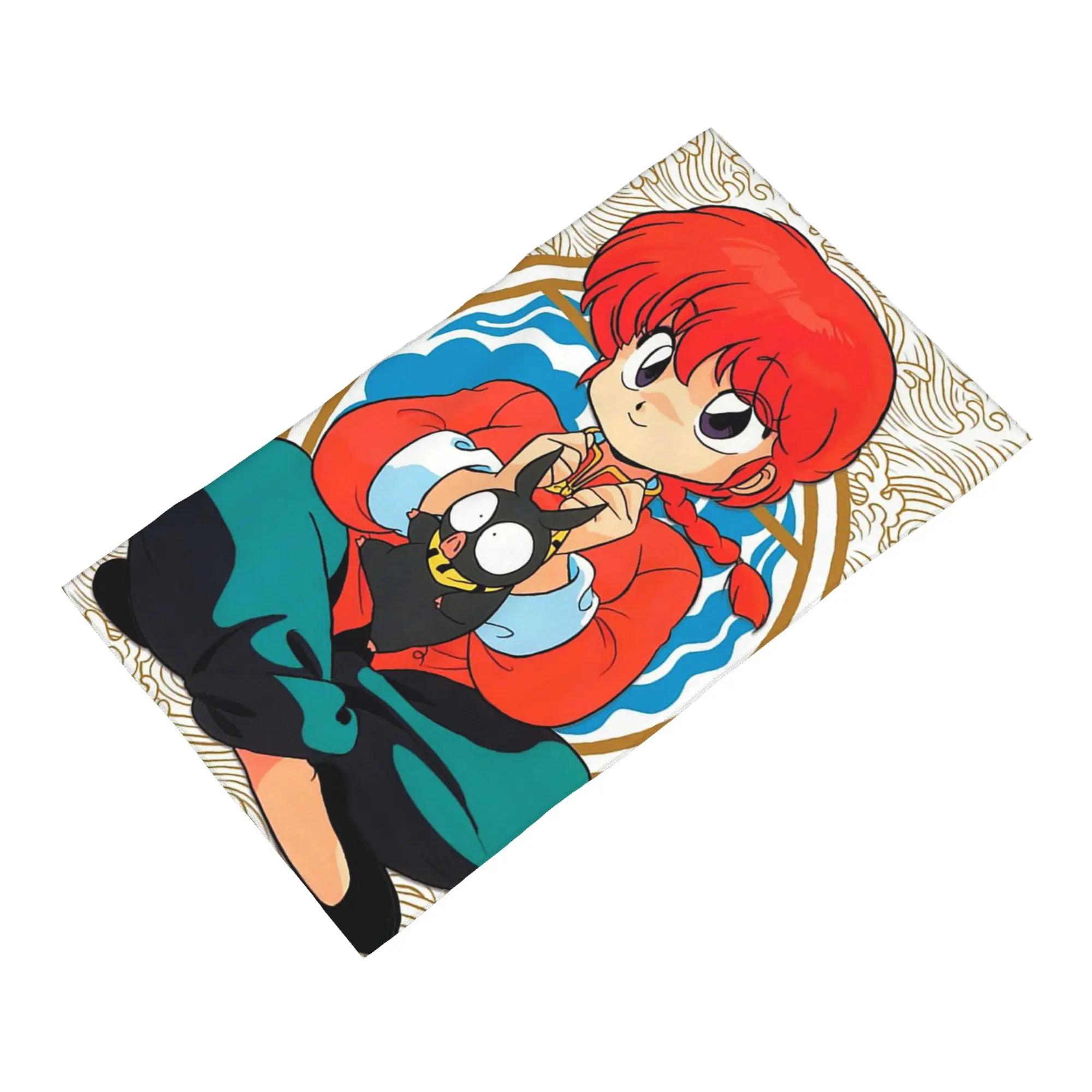 Custom Ranma ½ and P-Chan Soft Face Towel Quick Dry Pool Bath Cotton Towels Breathable