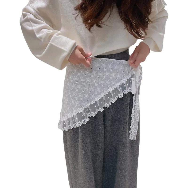 5ASD موسع قميص الدانتيل للنساء للنساء قابلة للتعديل الطبقات المزيفة السفلية السفلية