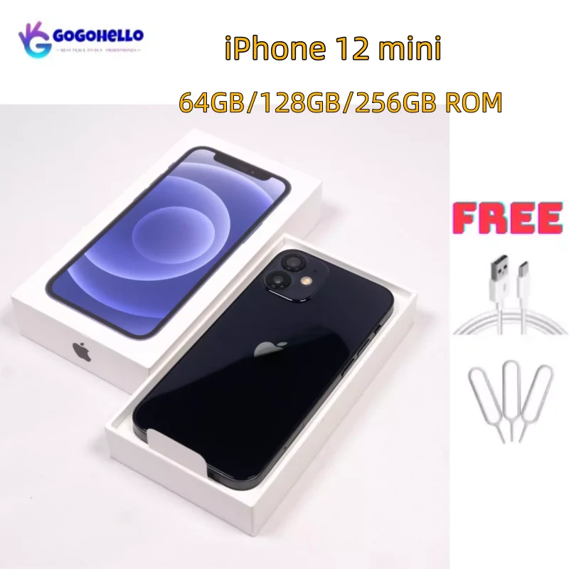 Original New iPhone 12 mini 4G RAM 64GB/128GB/256GB ROM Hexa-core A14 IOS Dual Sim 12MP Camera