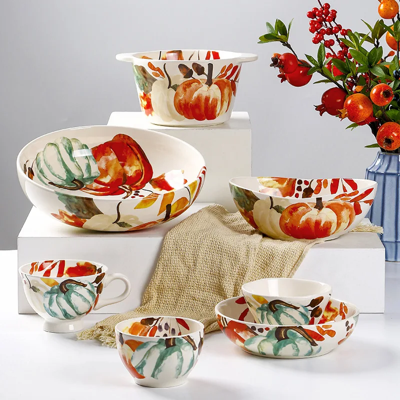 

Hxl ceramic rice dessert bowl for home underglaze salad bowl