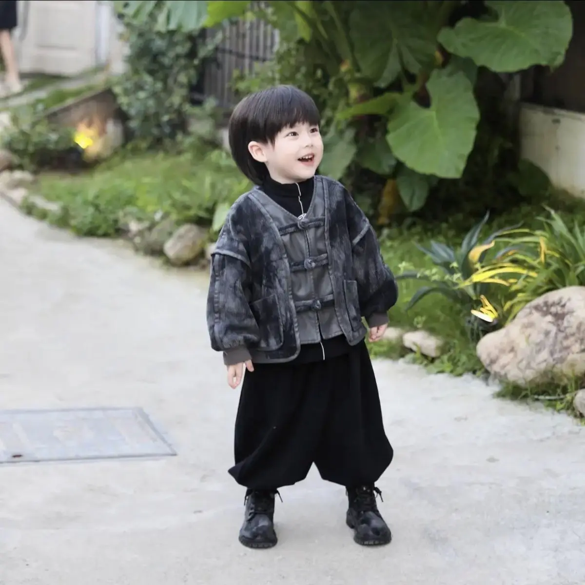 

Boys' Coat And Pants Two-piece Sets Spring Autumn 2023 New Hanfu Tang Harem Pant Suit National Style Fashion Handsome Street