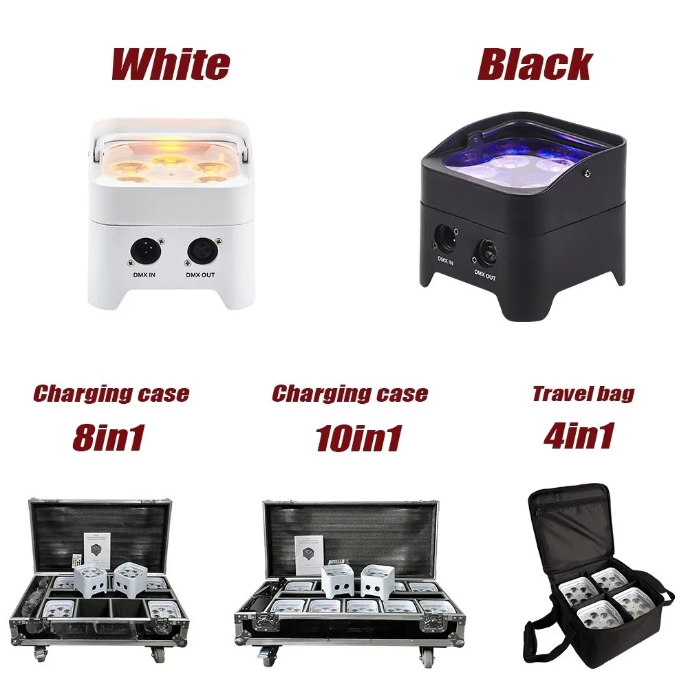 Disco Party Lights 6*18w RGBWA+UV 6in1 Led Uplights Battery Wireless Dmx for Stage Dj Wedding