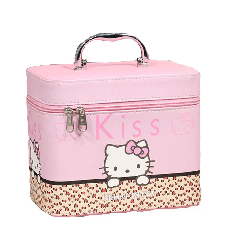 

2024 Hellokitty Storage Box Kawaii Sanrio Cartoon Women's Makeup Box Cute Girl Carrying Case Gifts for Girlfriends