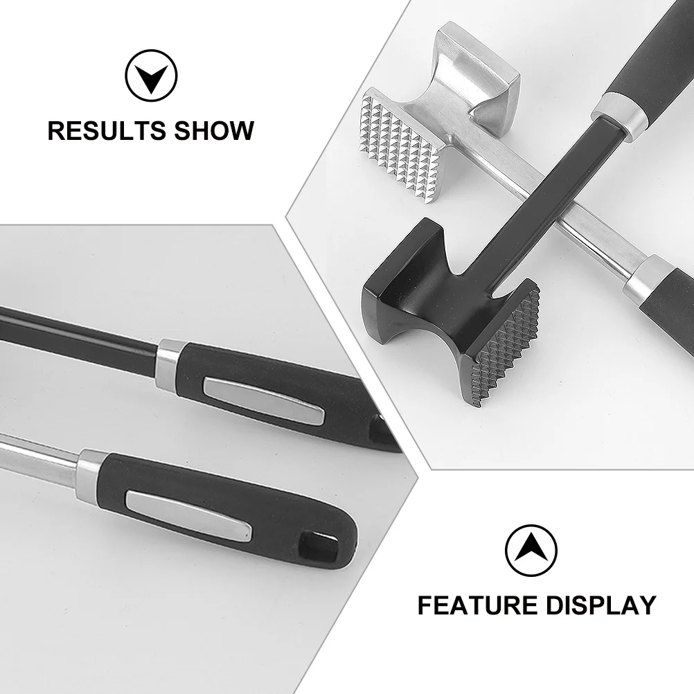 

Double-Sided Kitchen Meat Mallet Heavy Duty Tenderizer Hammer Steak Pounder for Home Restaurant Hotel Long Handle Easy