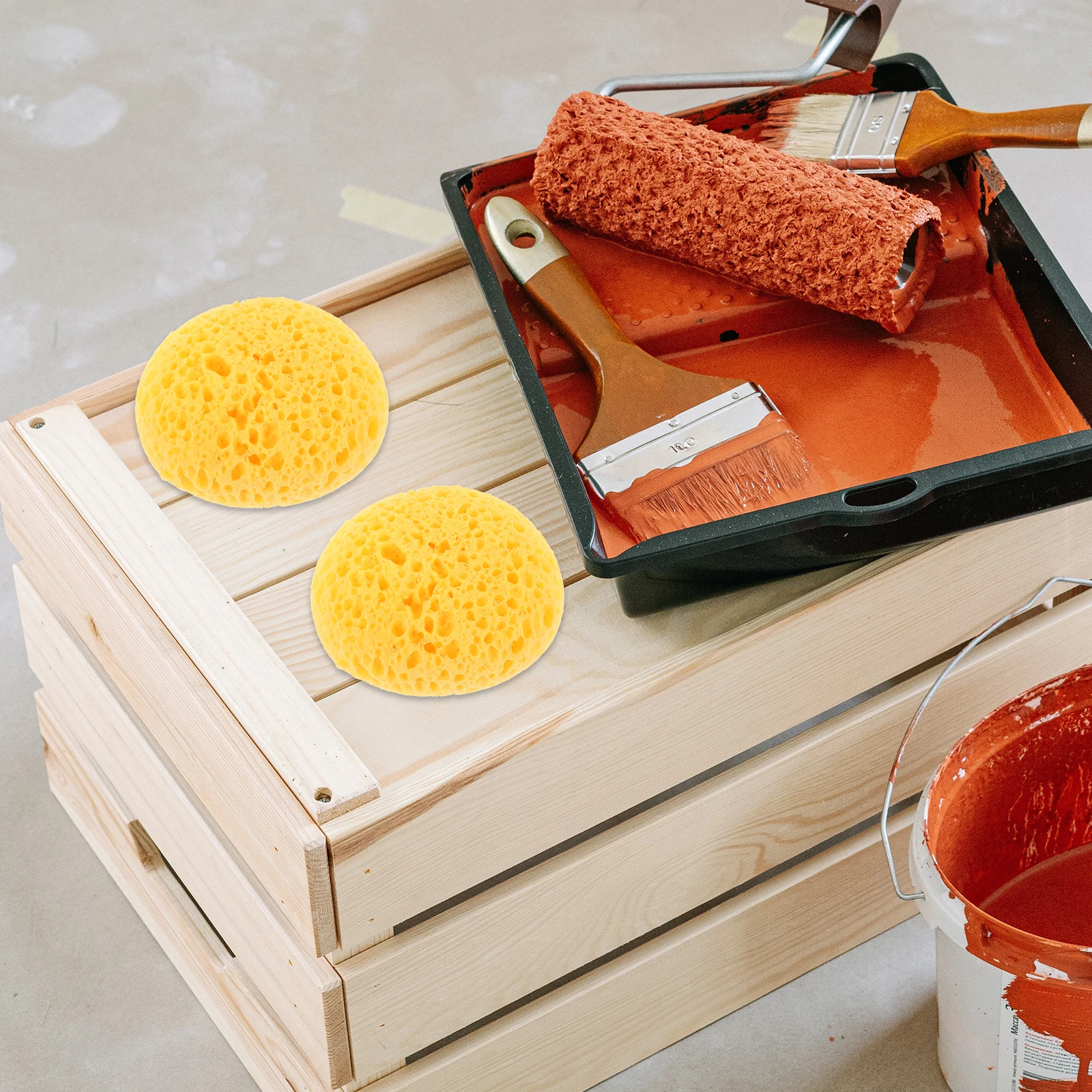 

2pcs Yellow Texture Sponge for Wall Painting Drywall Repair Tools Ceiling Decor Home Improvement Cleaning Accessories