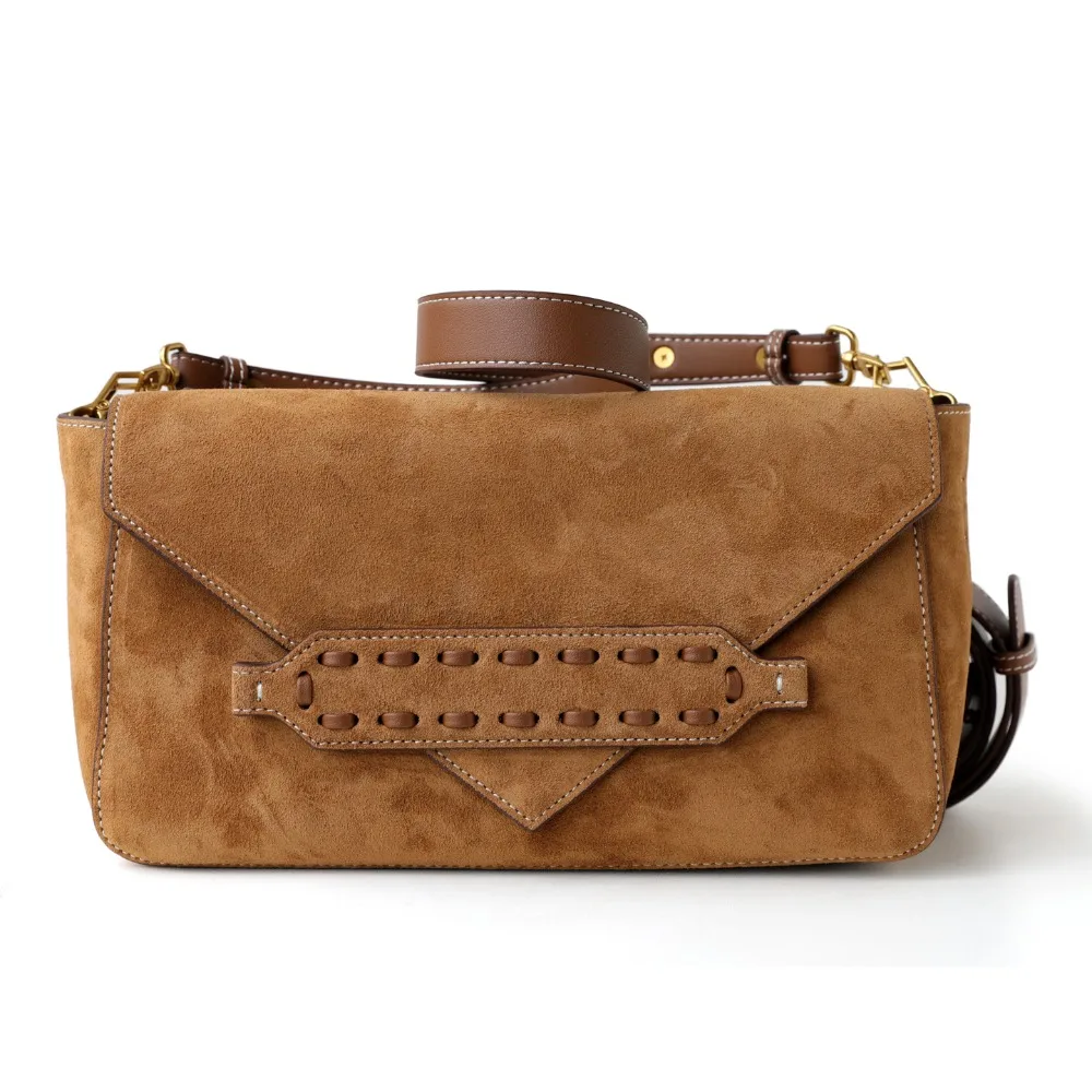 

2025 Autumn and Winter New Niche Simple Matte Cowhide Envelope Bag Retro Fashion Shoulder Crossbody Genuine Leather Women's Bag