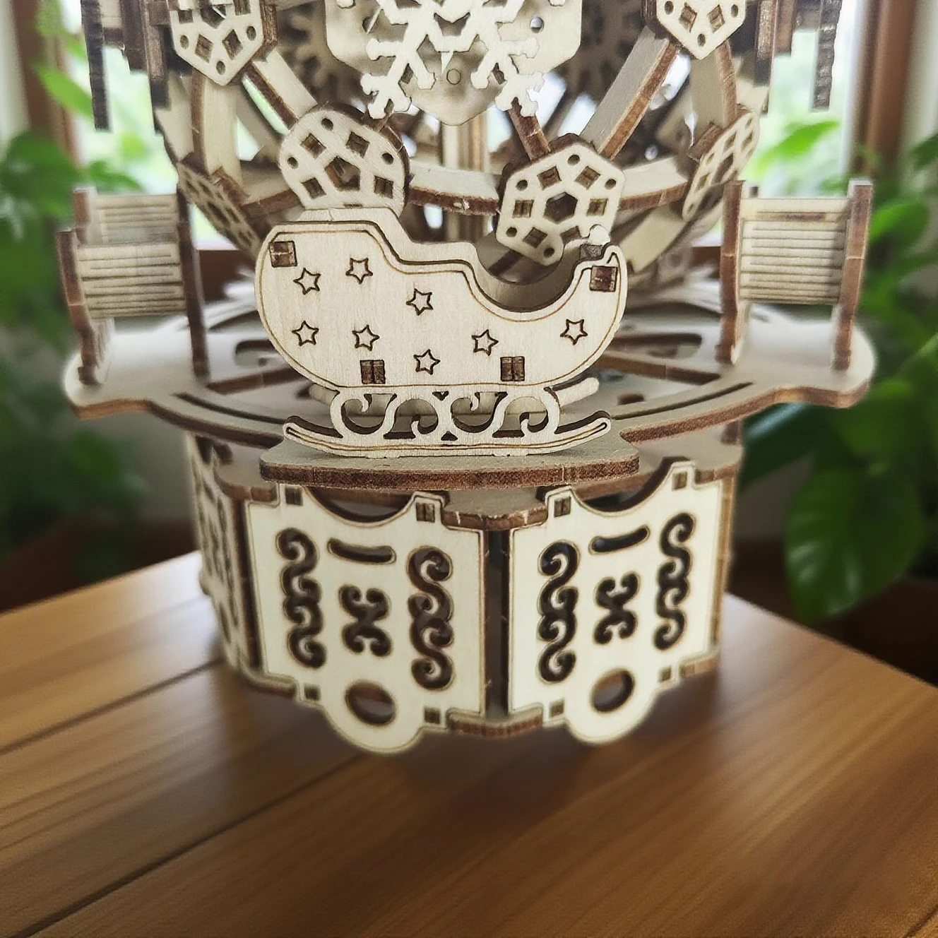 DIY Christmas Ferris Wheel Rotating Wooden Music Box