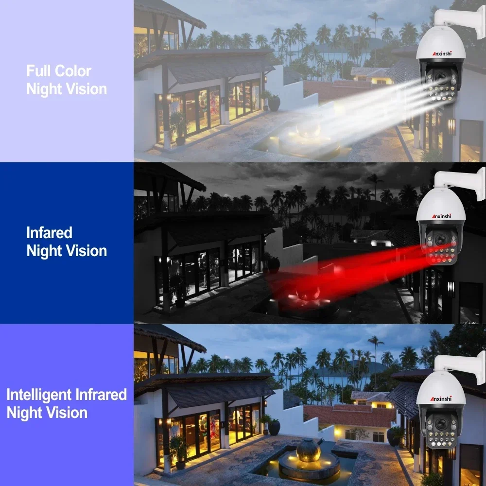 

4K 3000 Meter Veiw 200xzoom Human Tracking NDAA PoE IP Camera Siren 8MP Laser 400 Meter Night IP PoE Ai PTZ Security Camera