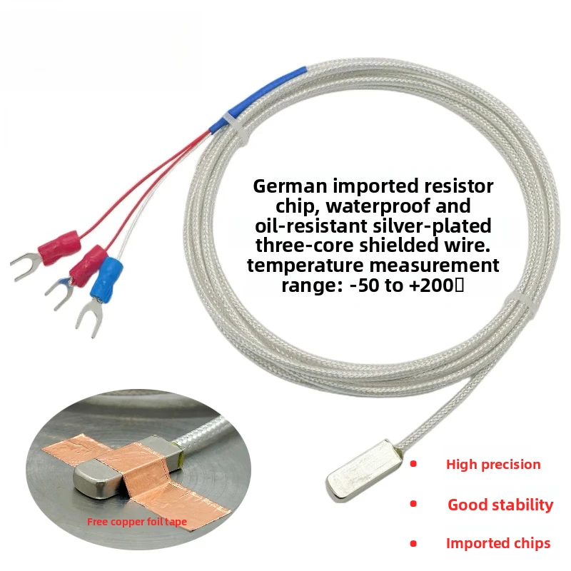 PT100 Paste Type Temperature Sensor Surface End Face Waterproof Temperature Probe Thermocouple Patch Platinum Thermal Resistance