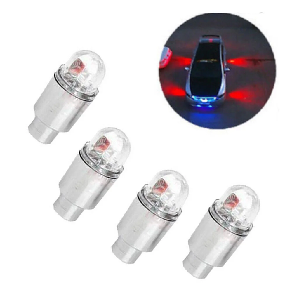 4/8Pcs Car Tire Valve Caps LED Car Motorcycle Cycling Wheel Lantern Spokes Hub Tyre Lamp Wheel Caps Auto Tyre Accessories