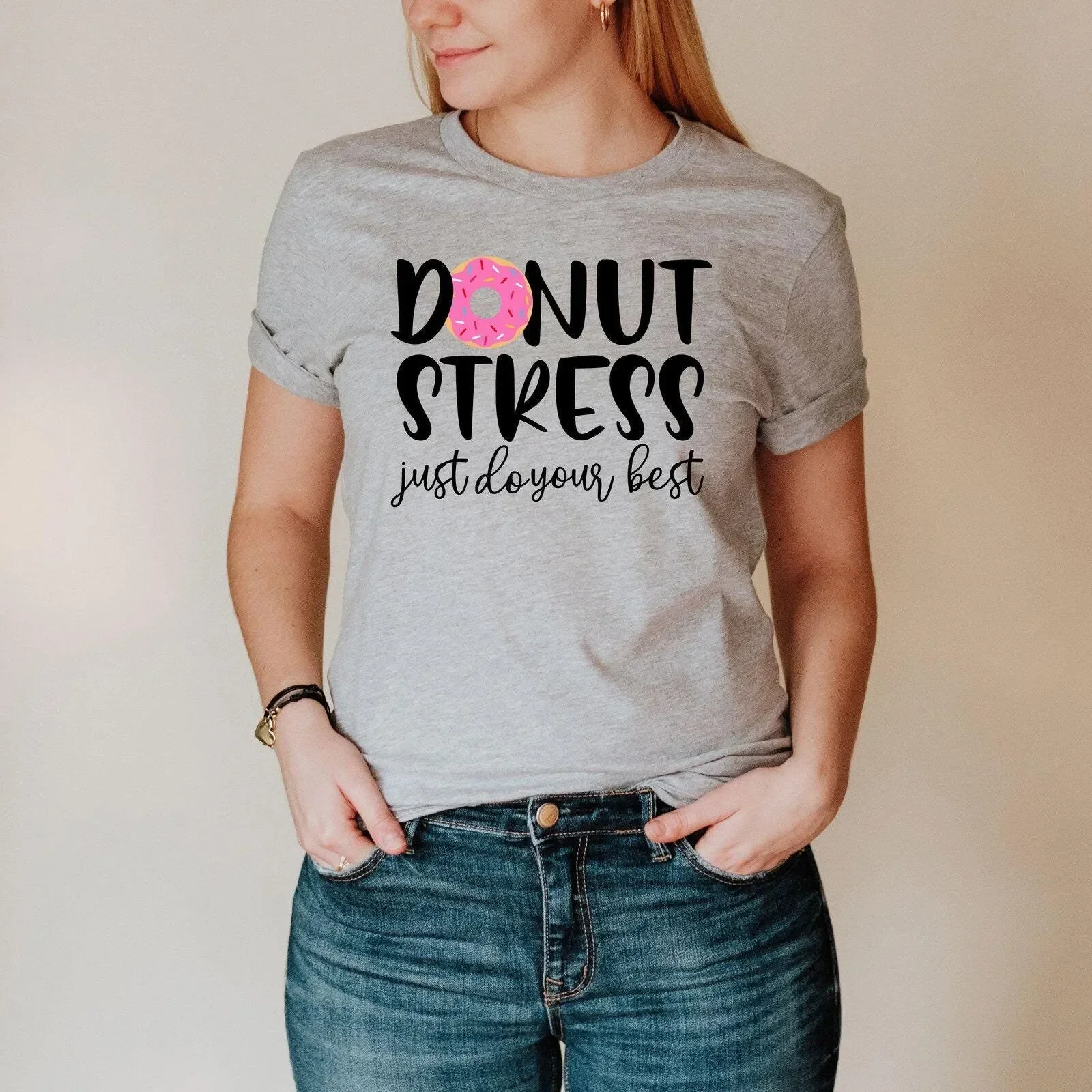 Test Day Teacher Donut T Shirt Motivational School Testing Cute Coordinator Squad Do Not Stress Your Best