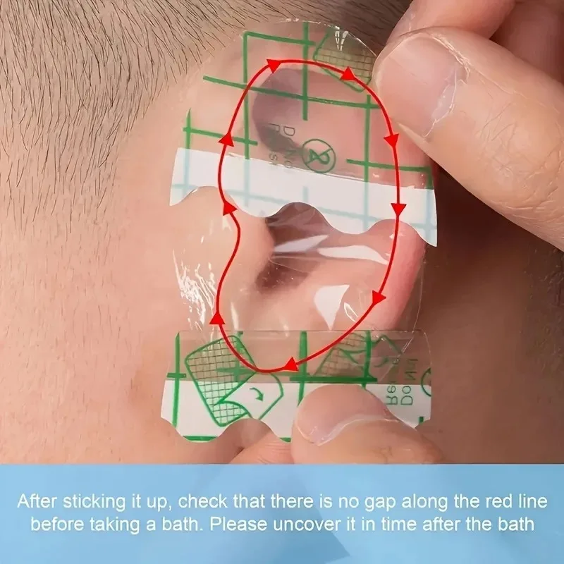 20 قطعة من أغطية الأذن البلاستيكية الشفافة المقاومة للماء من OPHIDIAN لاستحمام السباحة وإكسسوارات السباحة بلون الشعر #4
