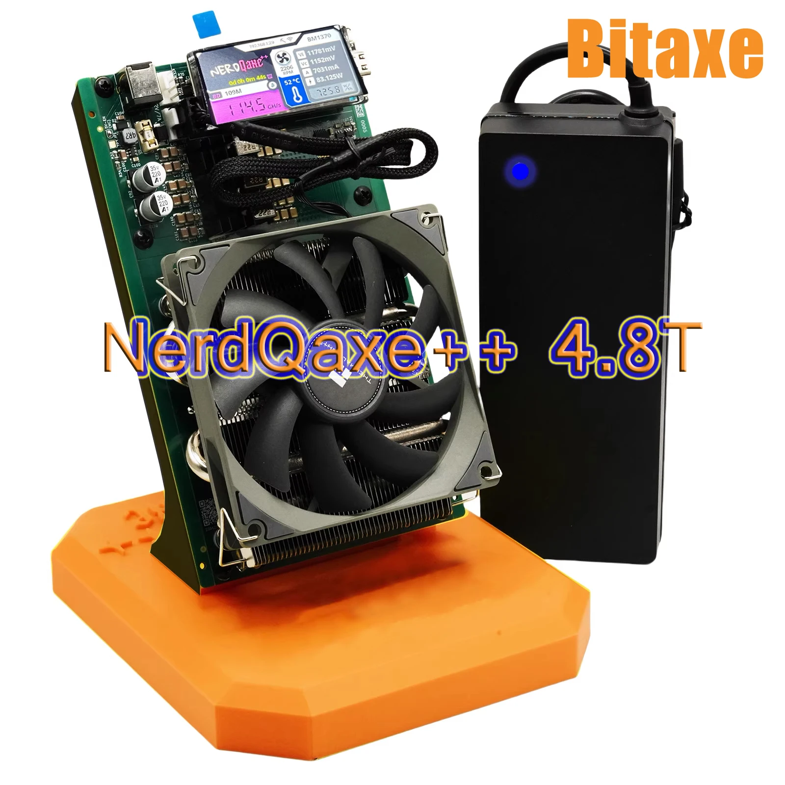 NerdQaxe ++ 4.8TH/s Bitcoins Miner 4 قطع BM1370 Asic Chip Solo BTC 68W 2.4G WiFi آلة تعدين مفتوحة المصدر #1