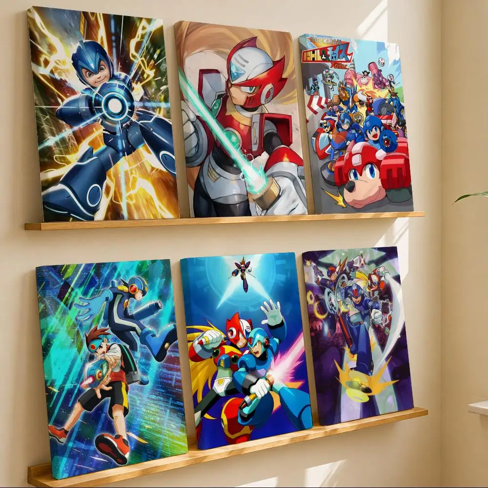 Anime R-Rockman Megaman X Zero Framed Wall Painting Wooden Framed Canvas Poster Wall Art HD Waterproof Print Home Decor