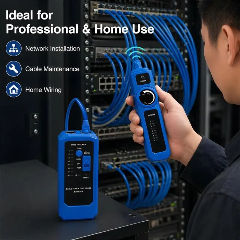 NEW HOT In Stock-High Sensitivity Ethernet LAN Network Cable Tester POE RJ45 RJ11 Telephone Wire Tracker Upgraded ABS Probe Line view 5