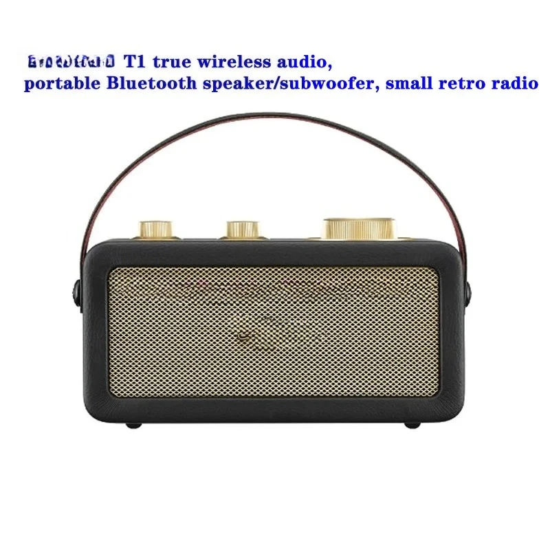 SANGEAN T1 altavoz inalámbrico verdadero, altavoz/subwoofer Bluetooth portátil, radio retro pequeña, Bluetooth rápido y estable