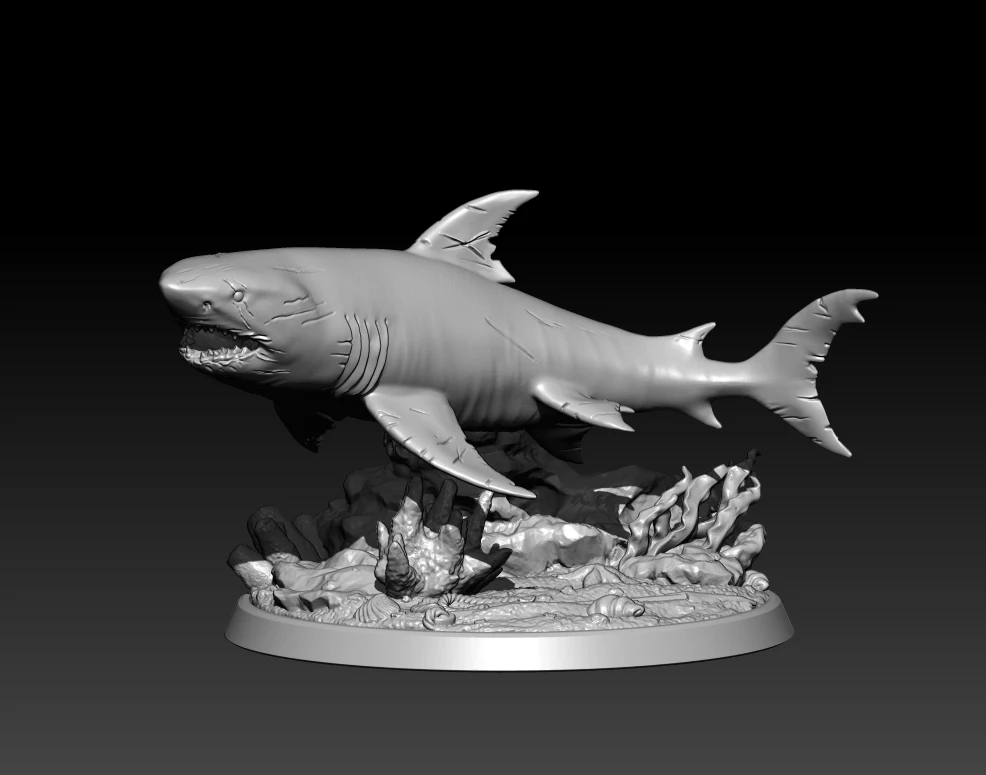 65mm Resin Model Kits Hunter Shark Figure Sculpture Unpainted No Color DW-091