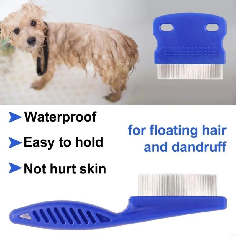 62KD 6Pcs Hair Comb Lice Comb Tear Stain Remover Dandruff & Nit Comb with Metal Teeth